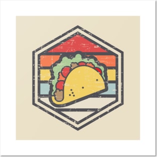 Retro Badge Taco Light Posters and Art